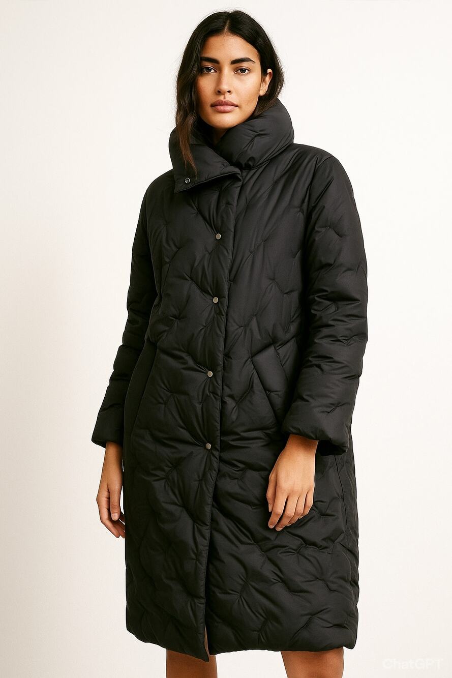 NWT Ssheena Black Puffer Long Coat IT 40 Luxury Italian Designer Outerwear Italy